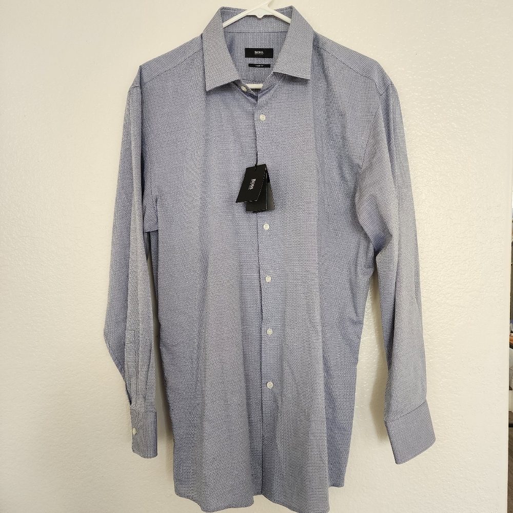 NWT Hugo Boss Regular Fit Long Sleeve Button Down Shirt